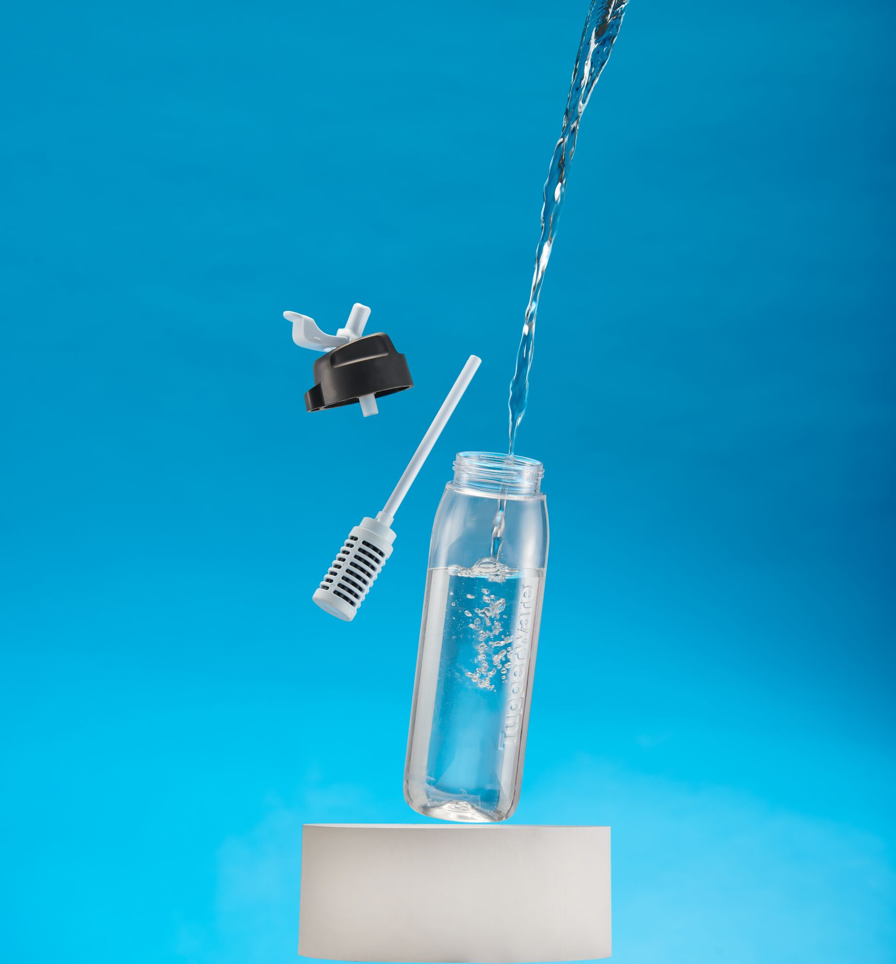 Sticlă Premium 750 ml transparentă cu pai și filtru pentru apă - imagine 2