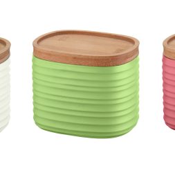 SET 3 RECIPIENTE DEPOZITARE S CU CAPAC TIERRA 500 ML  COLORATE