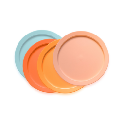 Set Farfurii pentru copii (4 buc) rotunde colorate