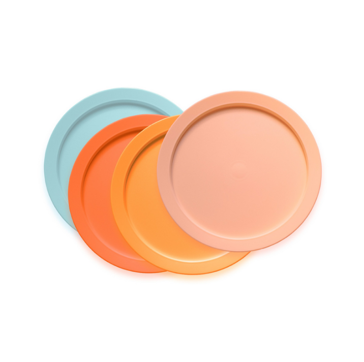 Set Farfurii pentru copii (4 buc) rotunde colorate
