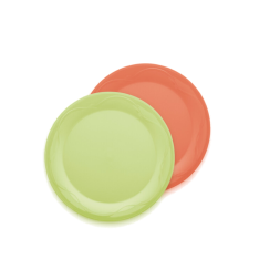 Set Farfurii plate rotunde (2 buc) verde-portocaliu