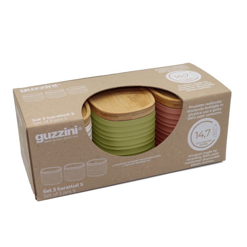 SET 3 RECIPIENTE DEPOZITARE S CU CAPAC TIERRA 500 ML  COLORATE - imagine 2