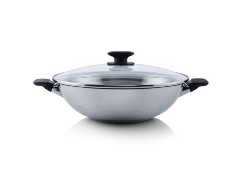 Tigaie Wok 38 cm - 9 L cu capac și mânere