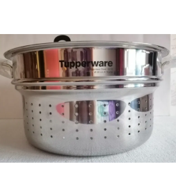 Sită inox 26 cm pentru fiert la aburi cu mânere