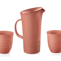 SET CARAFĂ CU CAPAC TIERRA 1800 ML+ PAHARE TIERRA 350 ML (2 BUC)